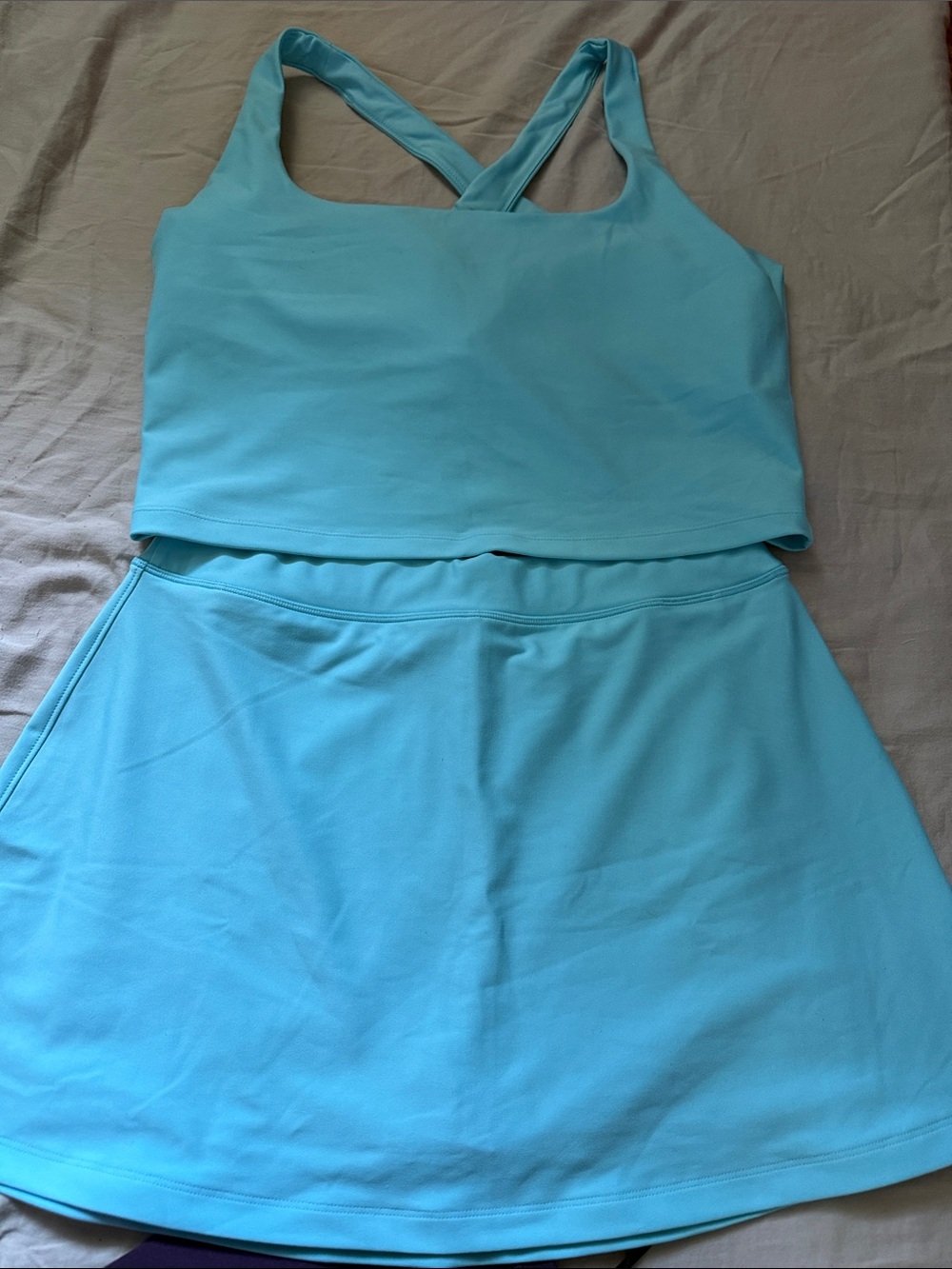 Abercrombie & Fitch Aqua Blue Crossback Tank and Skirt Set
